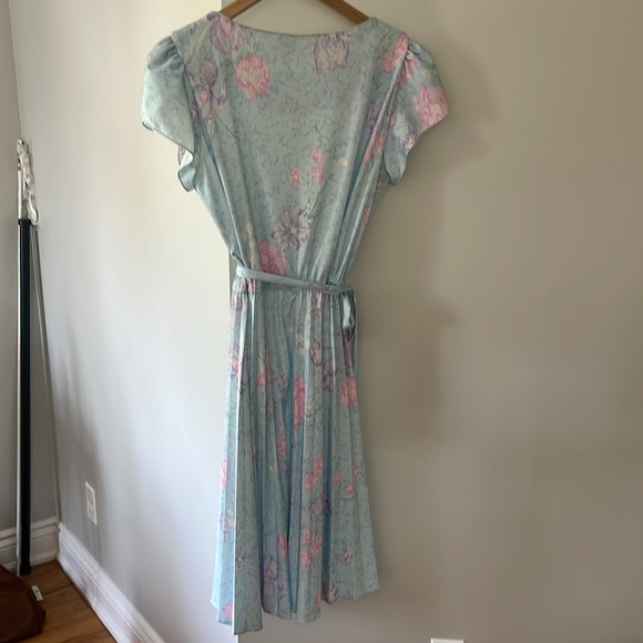 Vintage 80s midi length floral dress fits size M/L (8-10) - Picture 2 of 2